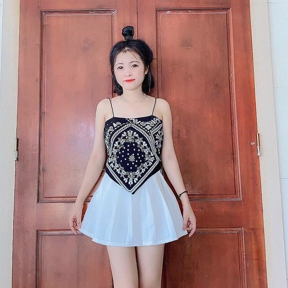 Áo hai dây kiểu yếm nhọn màu thổ cẩm cực xinh , chất thổ cẩm mềm mịn