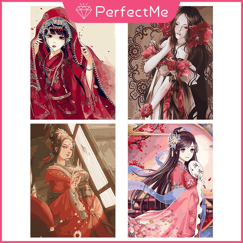 Tranh Đính Đá 30x40cm Kèm Phụ Kiện Tự Làm Hình Cô Gái Xinh Xắn Dùng Trang Trí