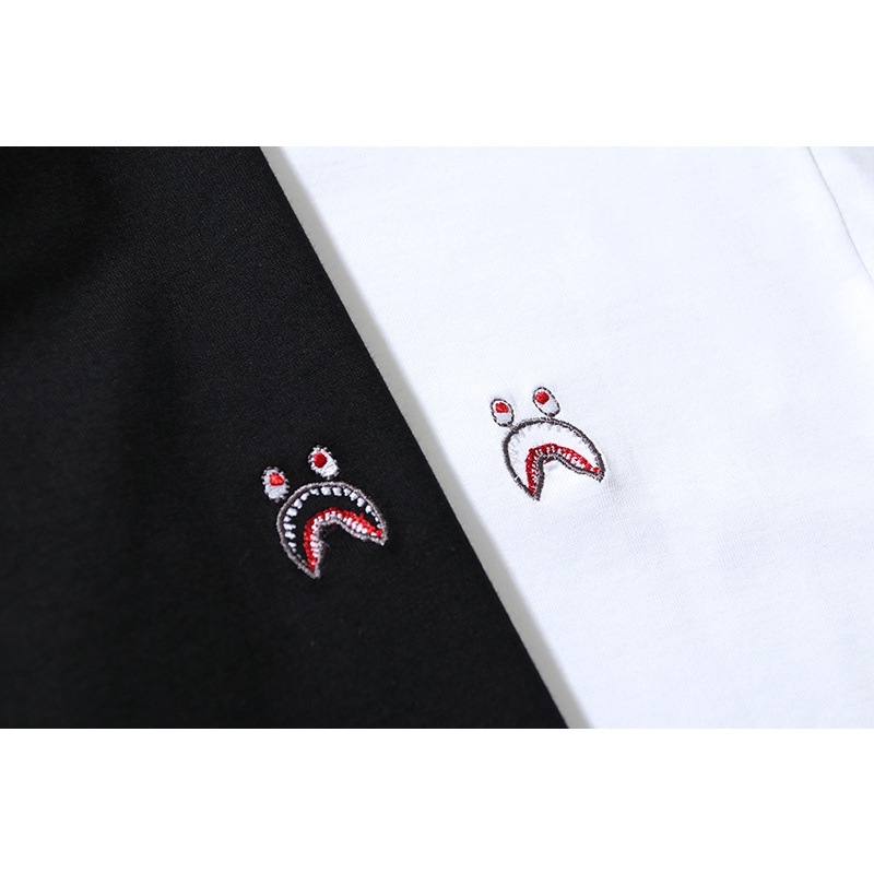 Áo Thun Tay Ngắn Chất Liệu Cotton Thêu Họa Tiết Bape Thời Trang Cho Nam Nữ
