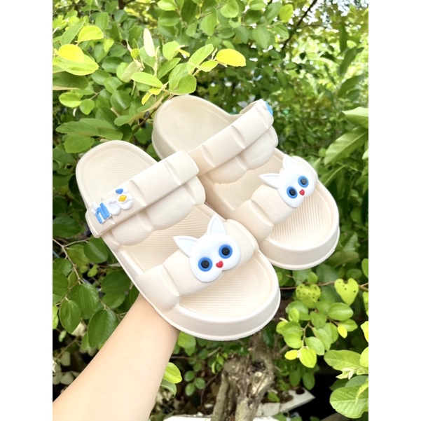 Dép Nữ, Dép Sandal quai hậu nhựa nhún tặng kèm sticker siêu đepn