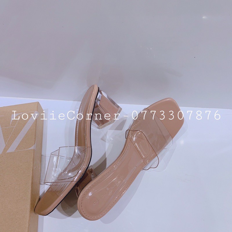 DÉP CAO GÓT LOVIIECORNER THỜI TRANG - GUỐC NỮ 5 PHÂN ĐẾ VUÔNG GÓT TRONG SƠN MÀU D200844