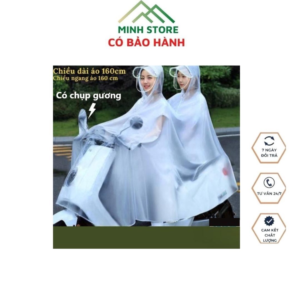 Áo Mưa Cánh Rơi Hàn Quốc Có Kính Che Mặt Trong Suốt Trắng Chất Xịn