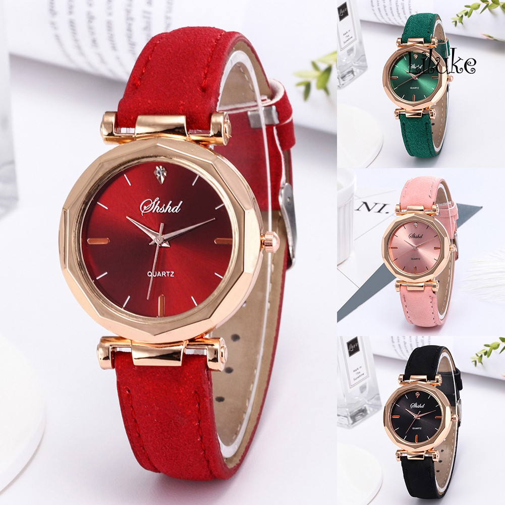Đồng Hồ Nữ, Dây Giả Da, Có Đính Hạt