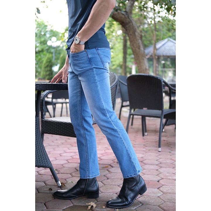 Quần Jean Nam Ống Đứng H90 Chất Bò Co Giãn J075