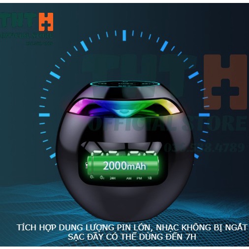 Loa Bluetooth Mini Cao Cấp Kiêm Đồng Hồ Báo Thức Để Bàn Kimiso K12 Bảo Hành 6 Tháng.