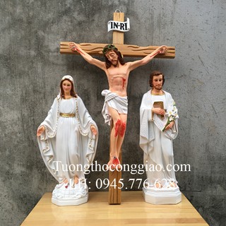 Bộ tượng Bàn Thờ Công Giáo 50cm (Thánh Giá 80cm)