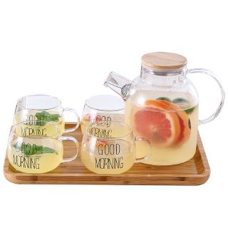 Bình thủy tinh Borosilicate chịu nhiệt, nắp gỗ cao cấp