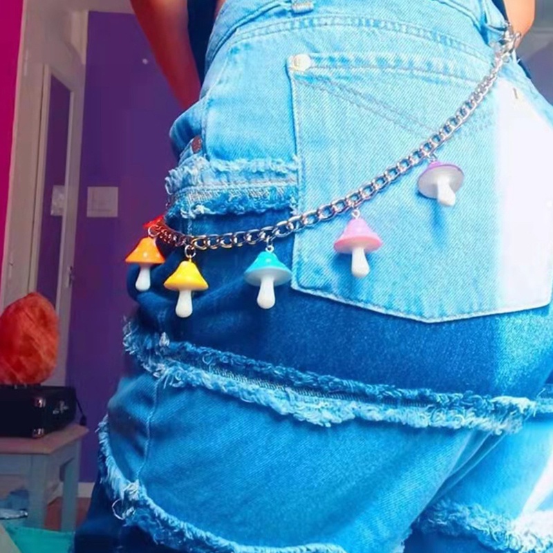 Youyo Móc Khóa Gắn Hình Nấm Dáng Dài Bằng Hợp Kim Nhiều Màu Sắc Phong Cách Hip hop Đường Phố Dành Cho Bạn Nữ