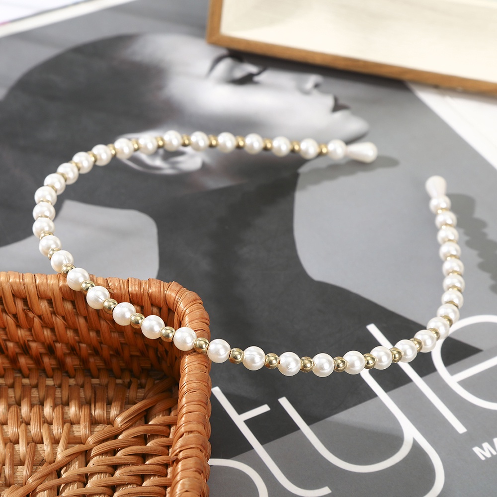 Haimeikang Cài tóc đính hạt ngọc trai thanh lịch cho nữ