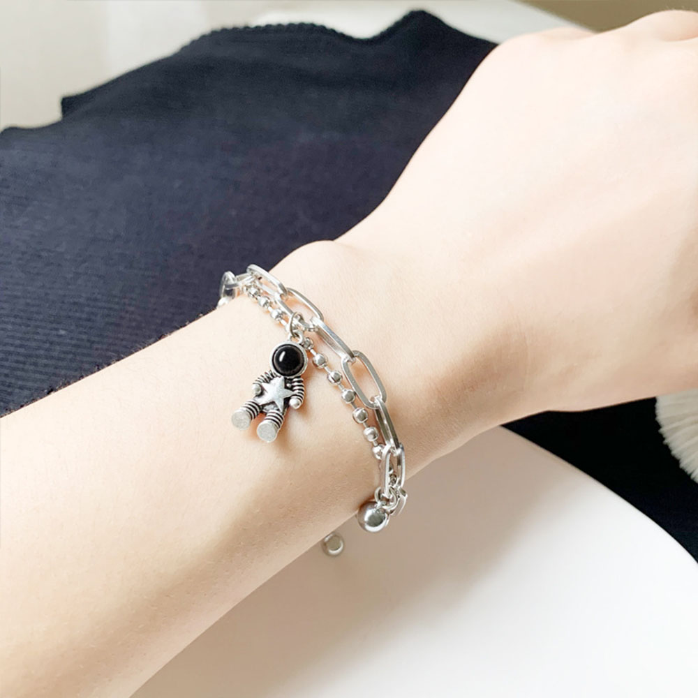 Vòng tay hai lớp mặt hình phi hành gia phong cách thời trang