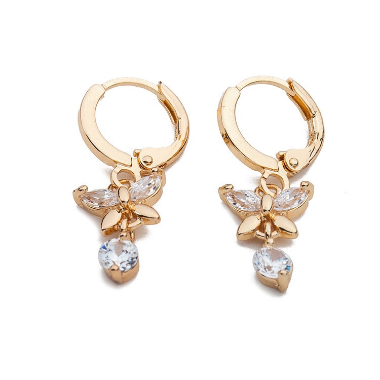 Đôi Khuyên Tai Hợp Kim Hình Nơ Đính Đá Phong Cách Hàn Quốc Cho Nữ