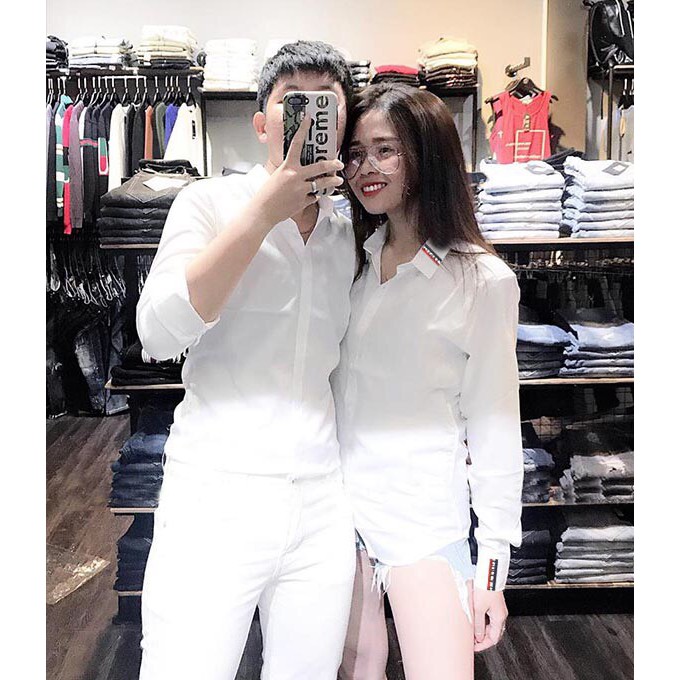 ÁO SƠ MI TRẮNG CHO NAM VÀ NỮ CỰC XINH ĐẸP TA15