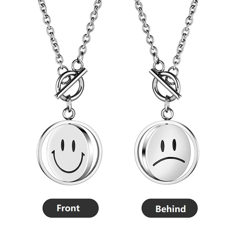 Dây Chuyền Thép Titan Hình Mặt Cười Phong Cách Thời Trang Hip Hop
