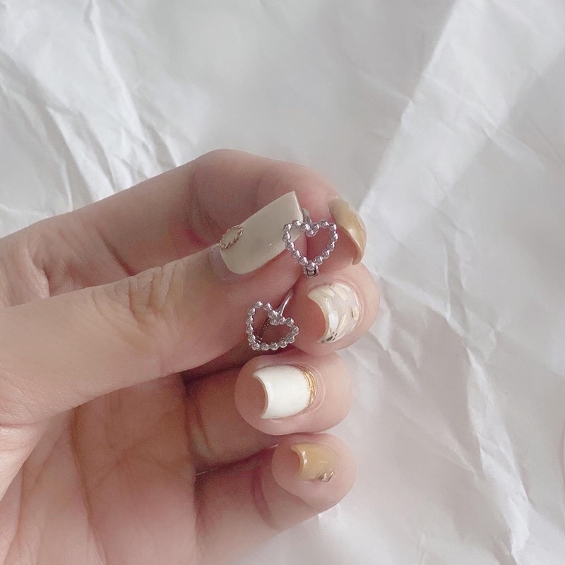 (Nhiều mẫu) 1 đôi khoen bông tai trái tim dễ thương