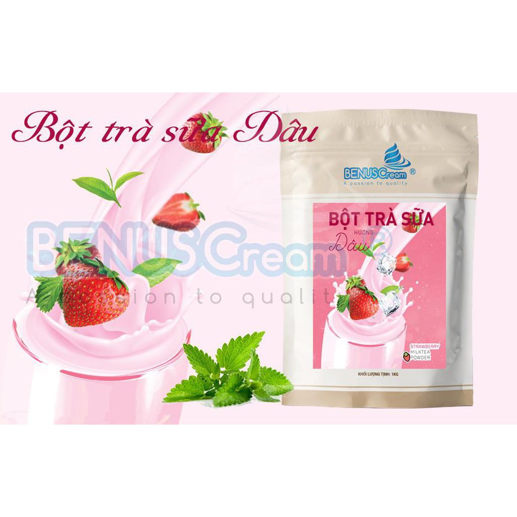 Bột Làm Trà Sữa Hương Vị Dâu cao cấp Benus