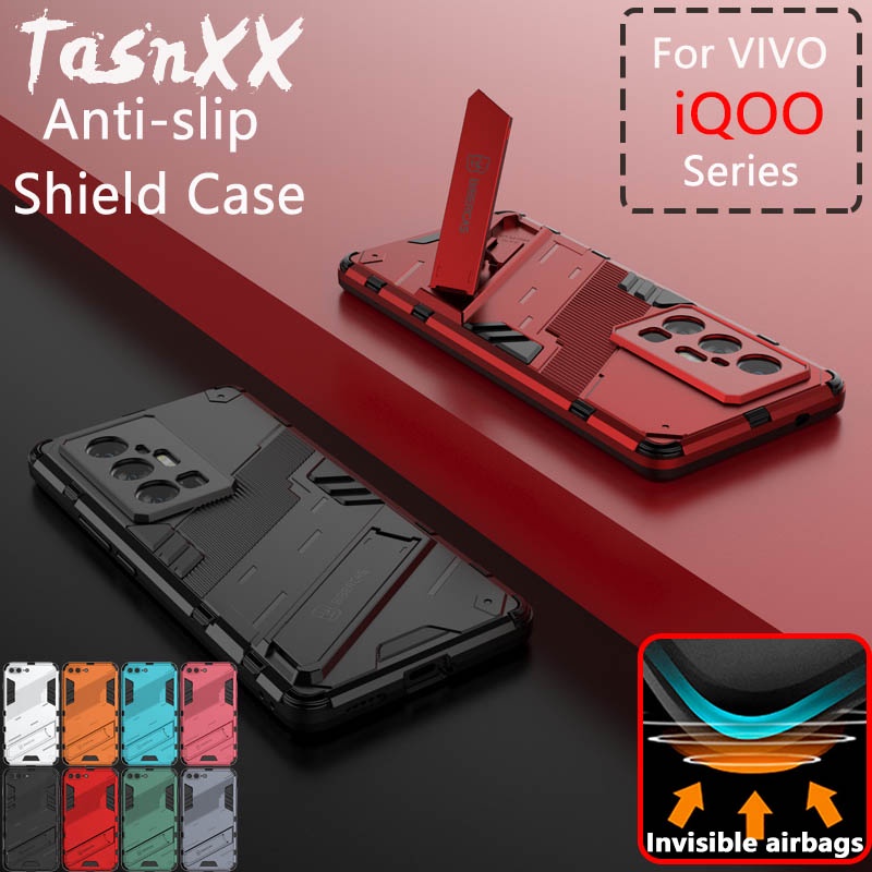 Ốp Điện Thoại TPU Chống Sốc Có Túi Khí Và Giá Đỡ Phong Cách Punk Mecha Cho vivo iQOO 7 Z3 Z5 Neo5 Neo6 Y72 5G Y53S