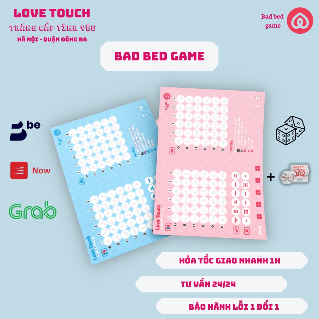 Bảng dringking game trò chơi Bad Bed dành cho các cặp đôi nâng tầm cảm xúc khi yêu - LOVETOUCH HN2