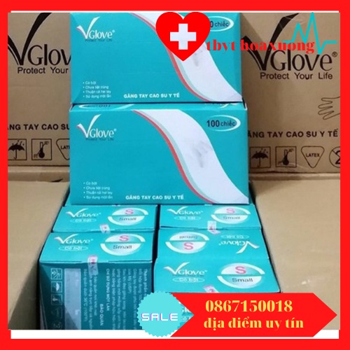 Găng Tay Y Tế Vglove Có Bột Các Saze XS-S-M Hộp 100 Chiếc