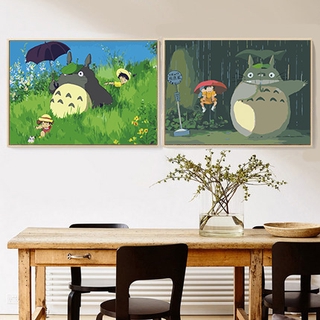 Bộ Tranh Sơn Dầu Trang Trí Hình Totoro Dễ Thương Wcl05