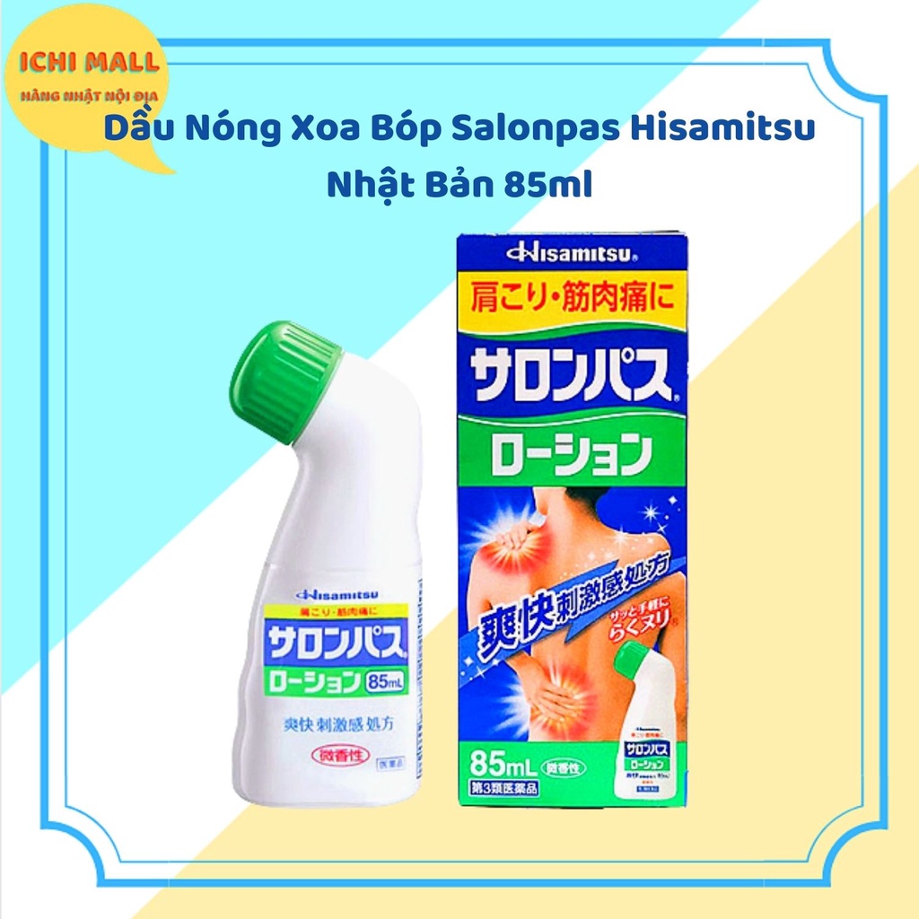 Dầu Nóng Xoa Bóp Salopas Hisamitsu Chai Lăn Tiện Lợi Nhật Bản 85ml