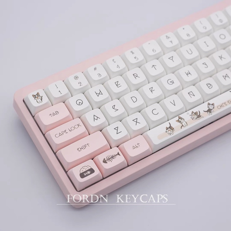 [Mã 55ELSALE1 giảm 7% đơn 300K] Set Keycap Thick Pbt XDA Mèo Chi Chi 141 Nút Cho Bàn Phím Cơ