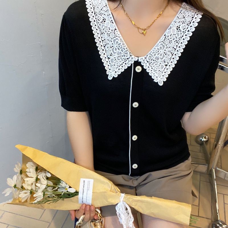 CHÂN VÁY JEAN GÀI NÚT CÓ QUẦN TRONG CO GIÃN 4 CHIỀU MIX CÙNG ÁO PHỐI CỔ REN  CHE KHUYẾT ĐIỂM EO VÀ BỤNG