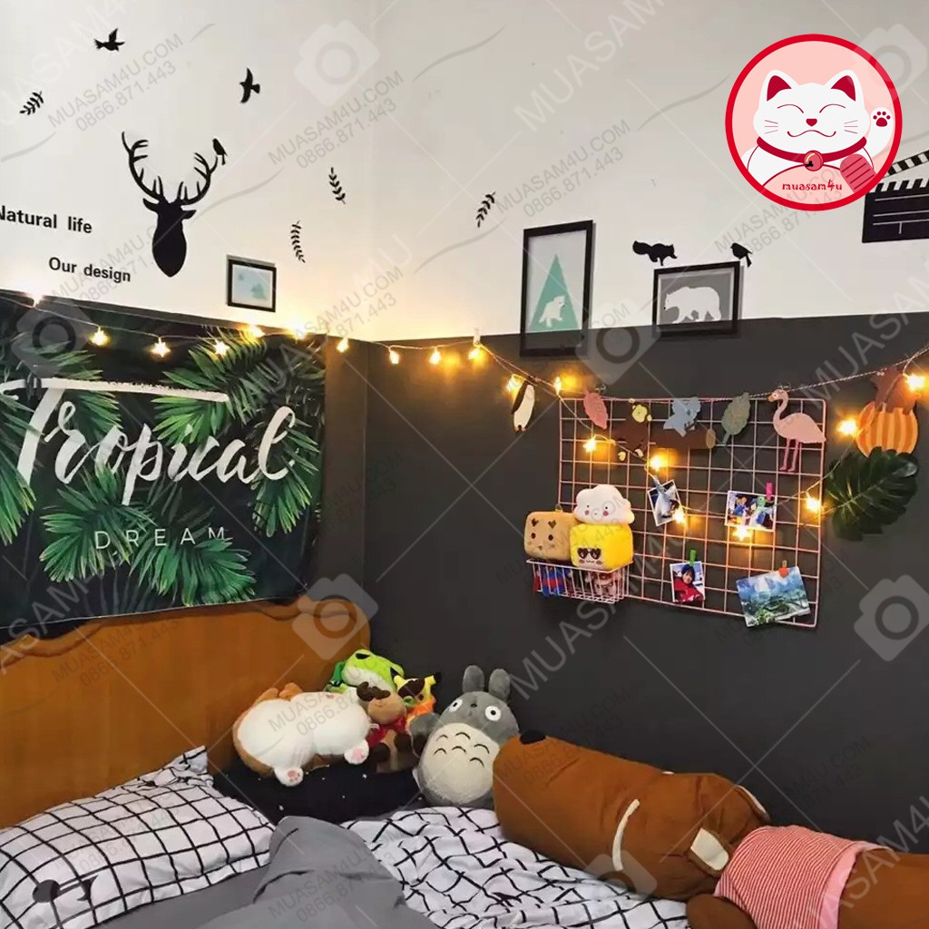 Lưới sắt / thép tĩnh điện decor ⚡𝐅𝐑𝐄𝐄𝐒𝐇𝐈𝐏⚡ Khung decor nhà cửa, trang trí phòng ngủ, treo hình ảnh siêu đẹp