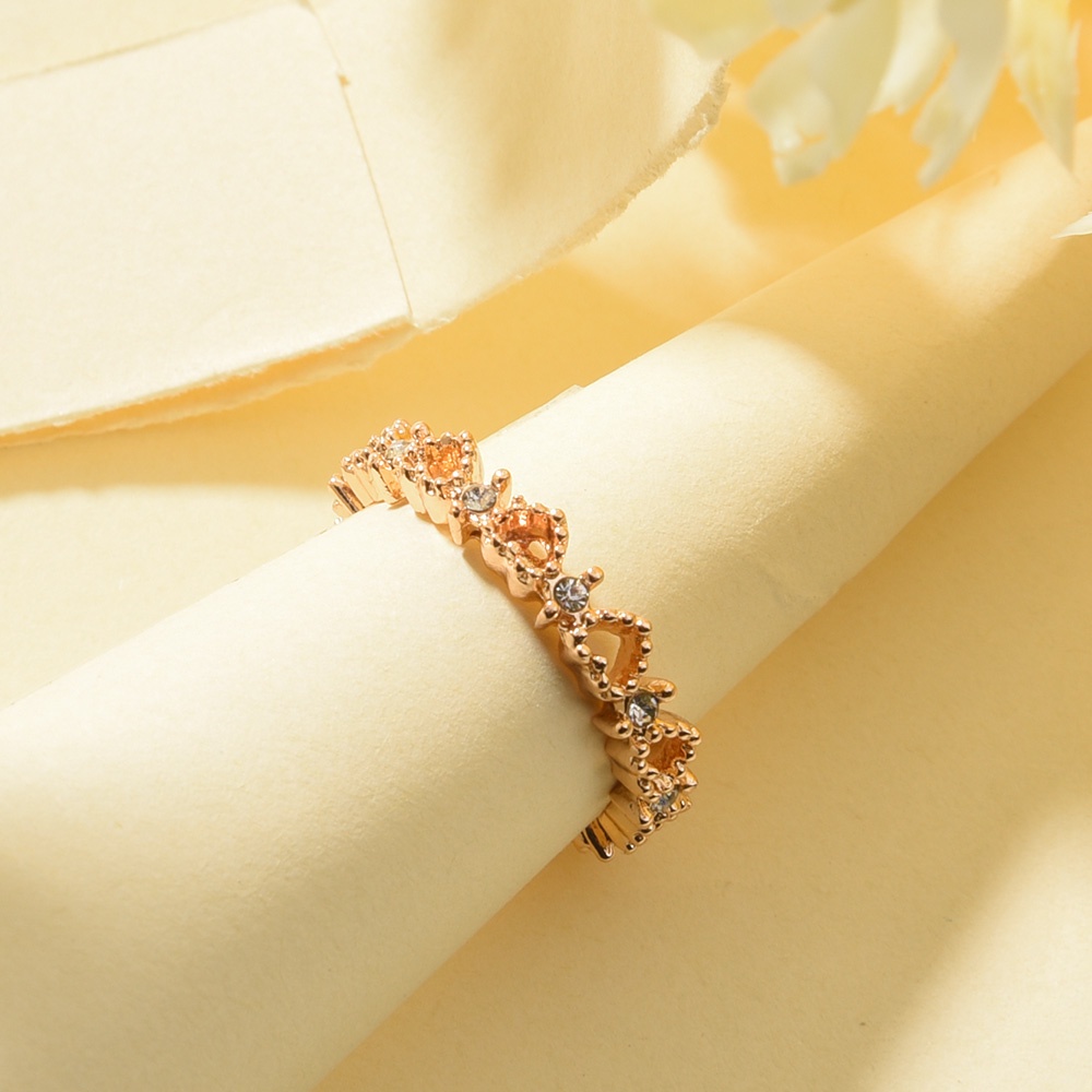Nhẫn Hở Mạ Vàng Hình Trái Tim Đính Đá Zircon Thời Trang