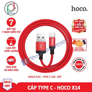 |chính hãng| cáp sạc nhanh type c - x14 siêu bền - chính hãng hoco