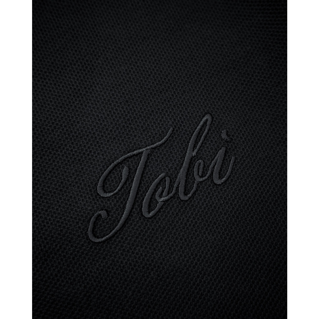 Áo Polo Waffle trơn tay lỡ TOBI