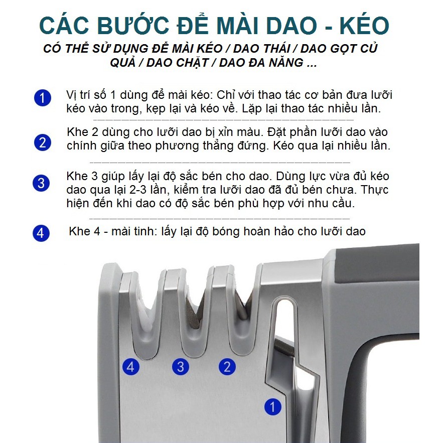 Dụng cụ mài dao kéo đa năng 4 trong 1 DandiHome