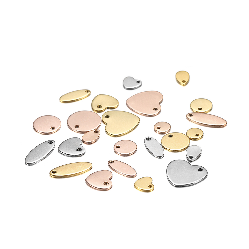 Set 20 mặt dây hình trái tim bằng thép không gỉ làm đồ trang sức thời trang DIY