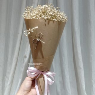 [ Hoa Khô ] baby khô trắng ,giấy kraft phong cách vintage & Rustic nhẹ nhàng, mộc mạc