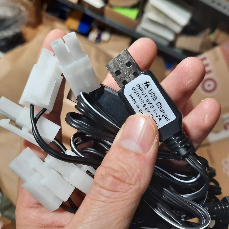 Cáp sạc 9.6V cổng nối KET 2P dùng sạc pin xe mô hình điều khiển từ xa đồ chơi trẻ em