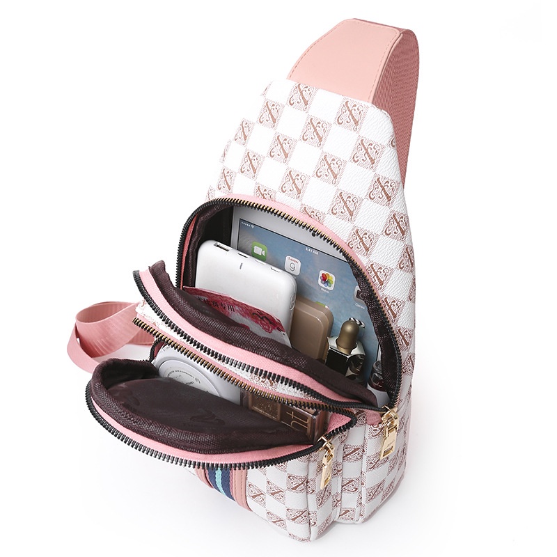 Túi Đeo Chéo Ngực Chất Liệu Da Mềm Phong Cách Hàn Quốc Cá Tính Cho Nữ