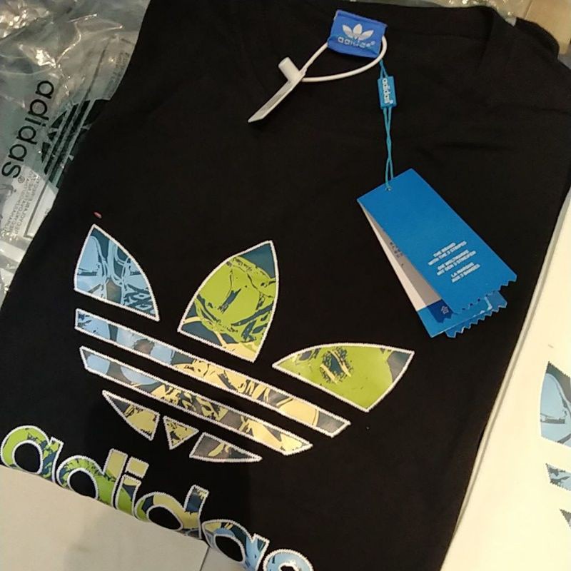 Áo Thun Cotton Nguyên Chất In logo Adidas + Nhãn Dán Thời Trang Cho Cặp Đôi