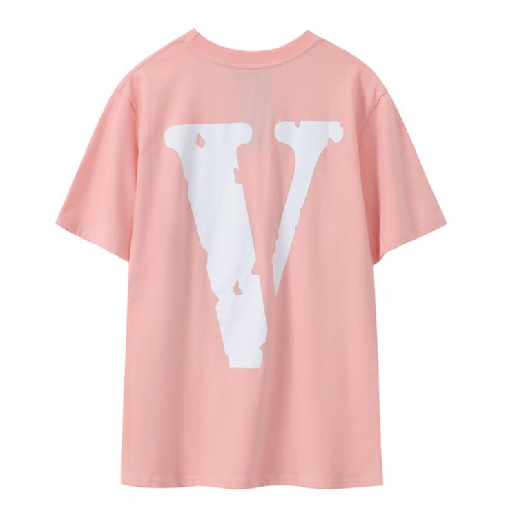 Áo thun cotton tay ngắn in chữ Vlone phong cách thời trang cho nam nữ