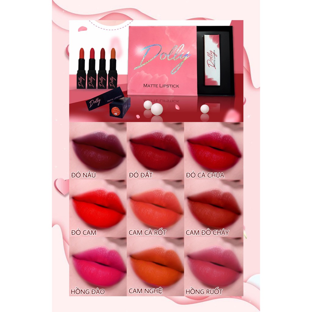 Hot Hot! [Hồng Ruốt ] Son Sáp Phủ Phấn Dolly Không Chì Màu Hồng Ruốt | BigBuy360 - bigbuy360.vn