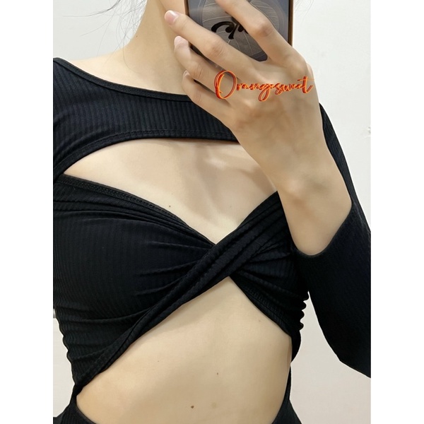 Đầm Body Thắt Chéo Khoét Ngực Cá Tính  TC