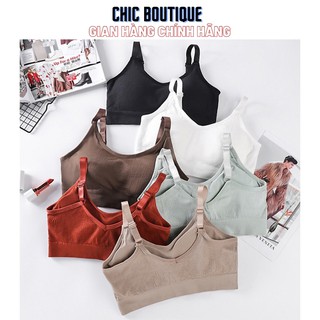 Áo Bra CBT2BRA01 Bra Tập Gym Kiểu Dáng Thể Thao Chất Liệu Cotton Bề Mặt Gân Tăm 2 Dây Mặc Thoải Mái(SIZE 40-65KG