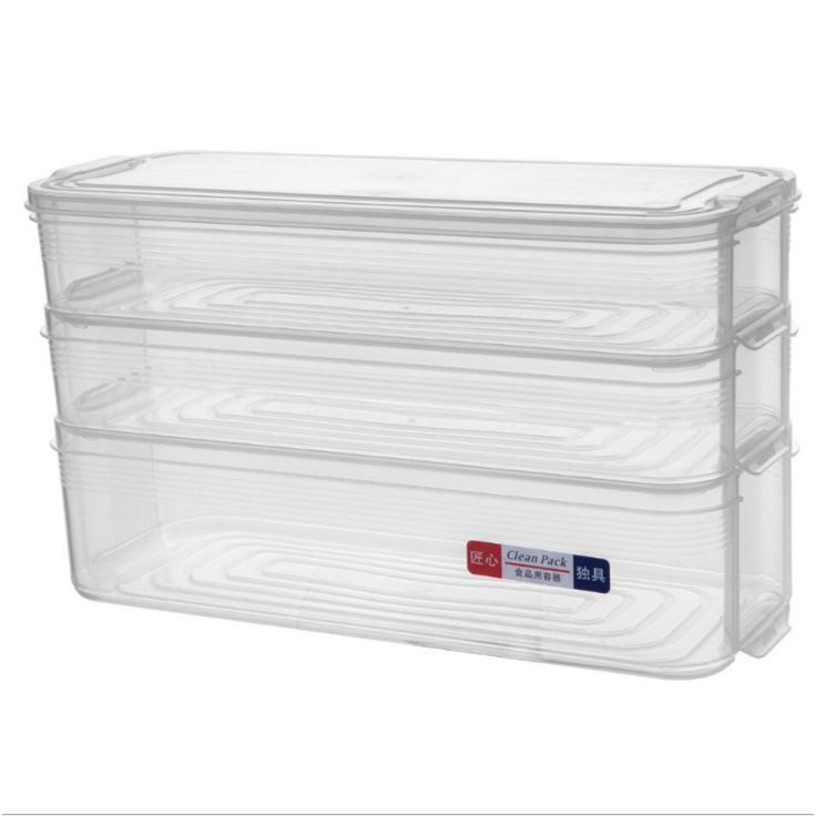 Hộp nhựa bảo quản thực phẩm trong tủ lạnh 3 tầng