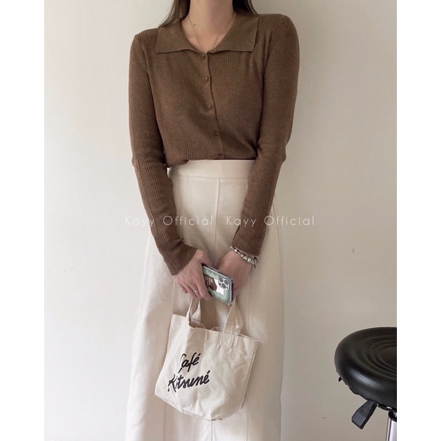 Áo len khuy cổ bẻ-Lcpl(Ảnh thật tự chụp) | BigBuy360 - bigbuy360.vn