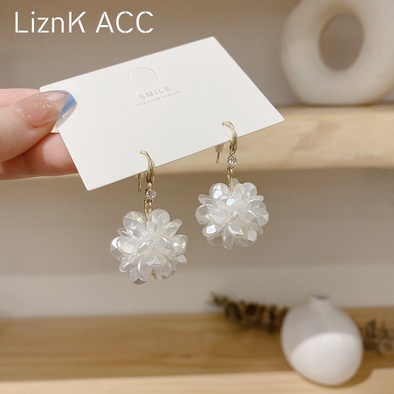 Bông Tai Mạ Bạc 925 Hình Hoa Đơn Giản Thời Trang Thu Đông Phong Cách Hàn Quốc