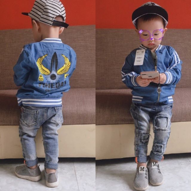 Áo bò bé trai bé gái 2 lớp hàng Việt Nam