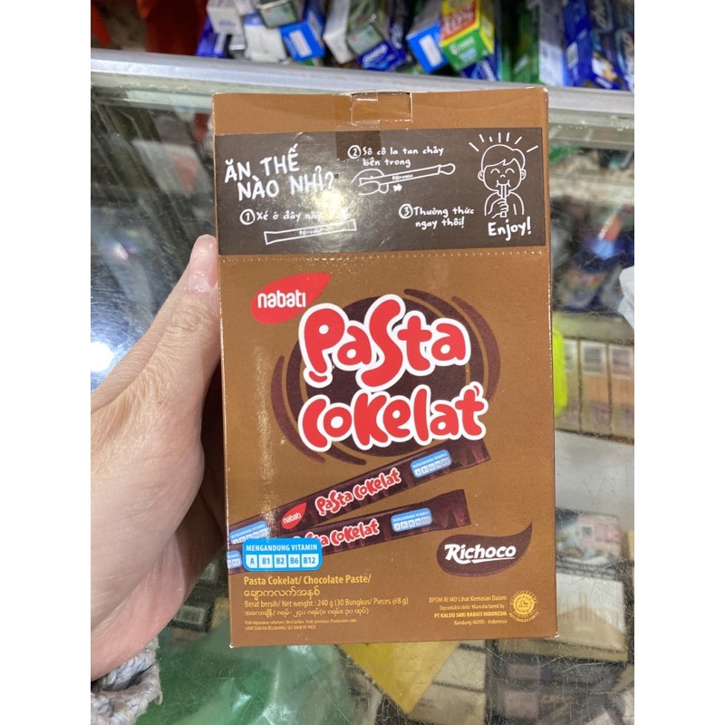 Kem Socola Richoco Pasta Cokelat Hộp 30 Que x8g