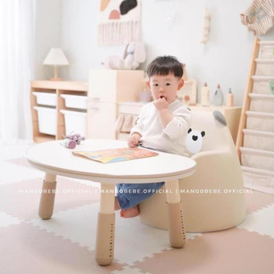 Bộ bàn ghế cao cấp Nancy giáo dục sớm cho bs mặt bàn làm bảng vẽ chiều cao điều chỉnh tùy ý