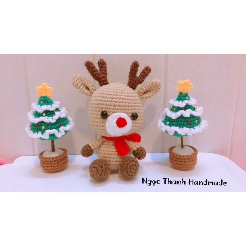 Cây thông 🌲 Noel Mini Bằng Len cao 14cm