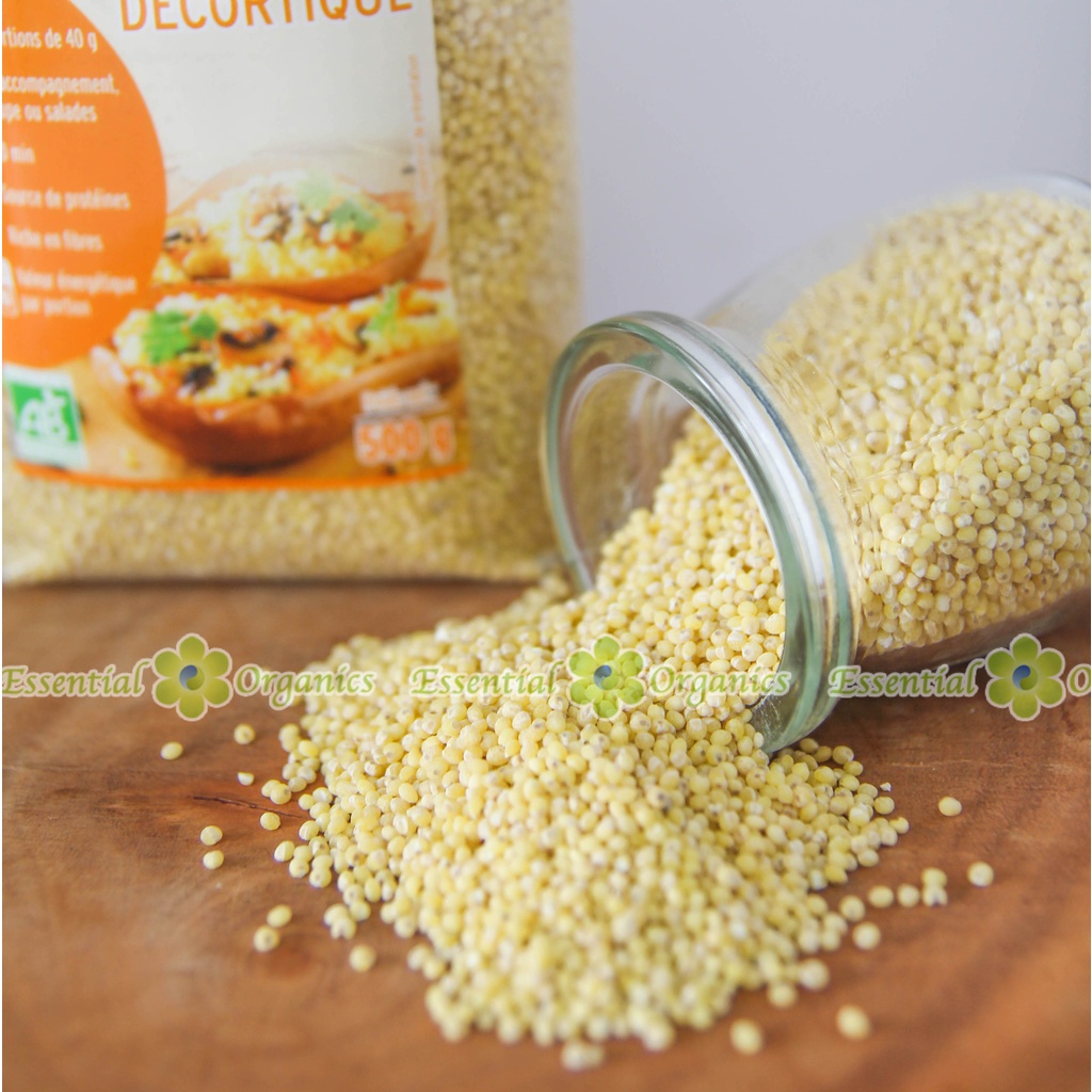 Hạt kê hữu cơ đã bóc vỏ Markal 500g - Pháp - hạt kê cho bé ăn dặm