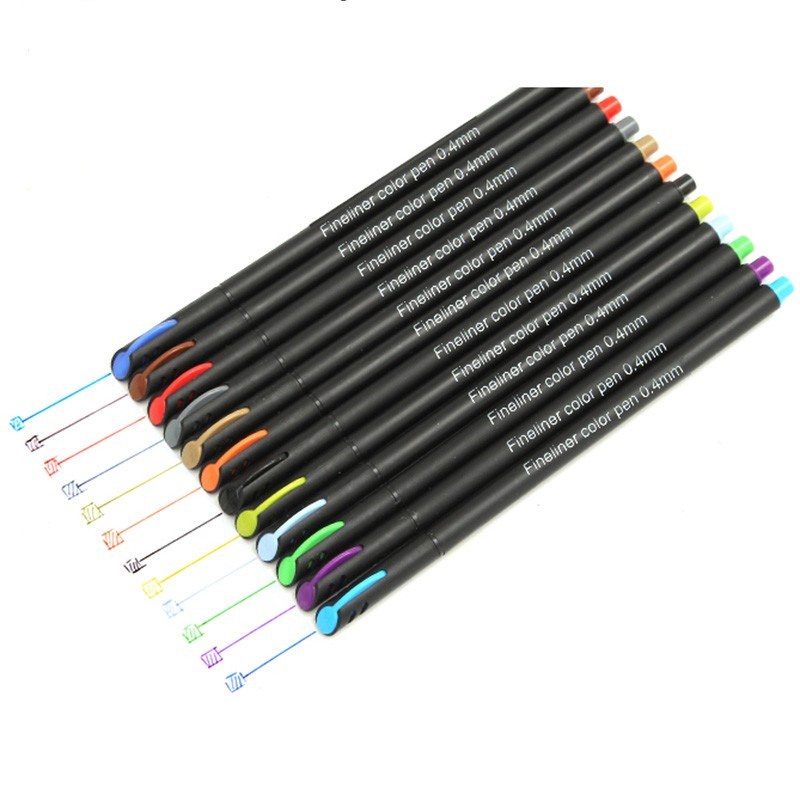 Bút lông kim Fineliner color pen 0.4mm nhiều màu, set 12 màu, 24 màu, 36 màu.