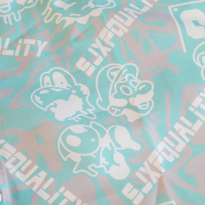 Áo Sơ Mi Tay Ngắn Dáng Rộng In Họa Tiết Hoạt Hình Phong Cách Hàn Quốc Thời Trang Mùa Hè 2022 Cho Nam